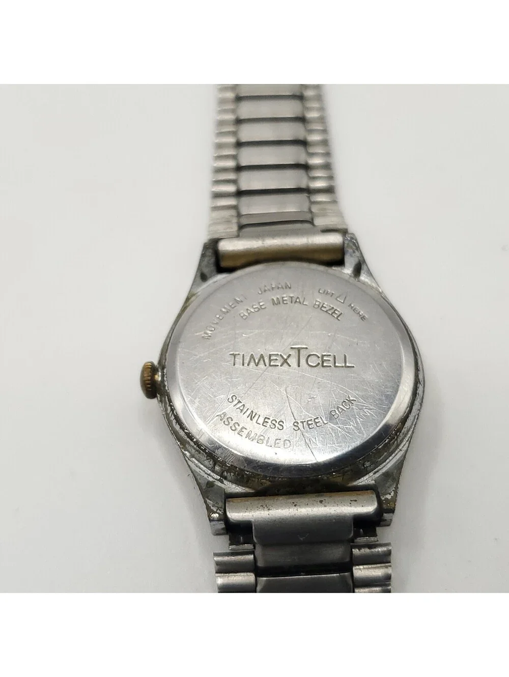 Vintage Timex Q Quartz 25mm Two-Tone Womens Adjustable Band Watch New Battery